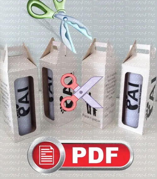 Arquivo (pdf) Caixa Long Drink Dia dos Pais Corte Tesoura