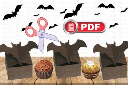 Arquivo (pdf) Caixa Morcego Halloween Dia das Brux