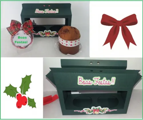 Arquivo Silhouette Caixa Mini Panetone Natal