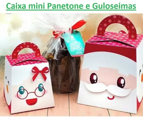 Arquivo Silhouette Caixa Mini Panetone Natal
