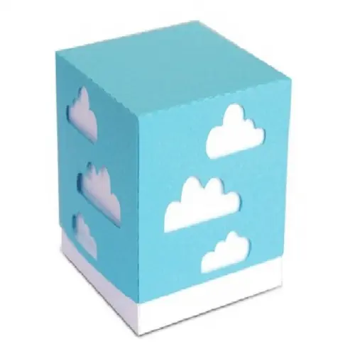 Arquivo de Corte Caixa Cubo Ceu 3d Chá de Bebê