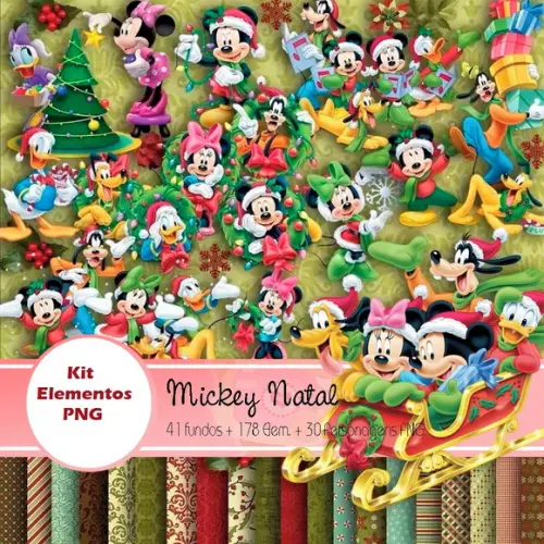 Arquivos PNG Kit Elementos Mickey Natal