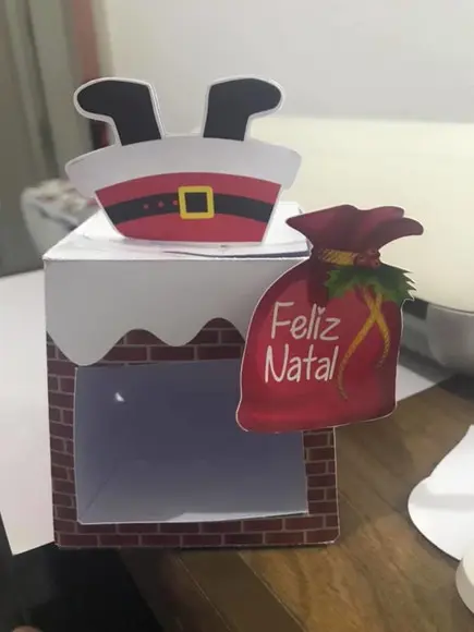 Arquivo Silhouette Caixa mini panetone Papai Noel