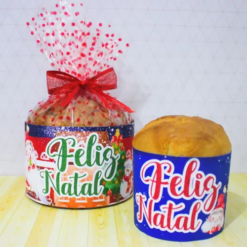 Capa panetone 250g e 400g Natal Arquivo Silhouett