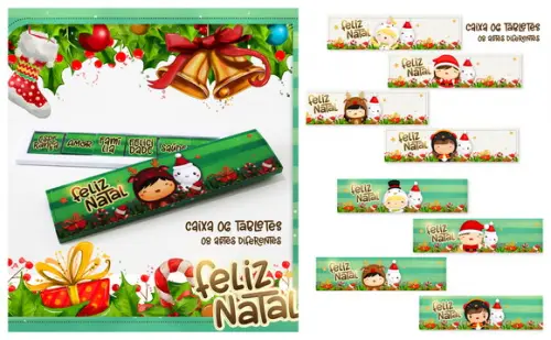 Caixa 06 doces Natal Arquivo Silhouette
