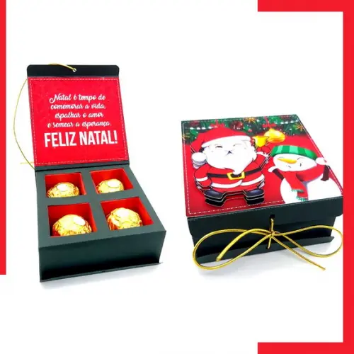 Arquivo Silhouette Caixa Para 04 Doces Natal