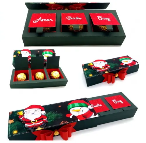 Arquivo Silhouette Caixa Para 03 Chocolates Natal