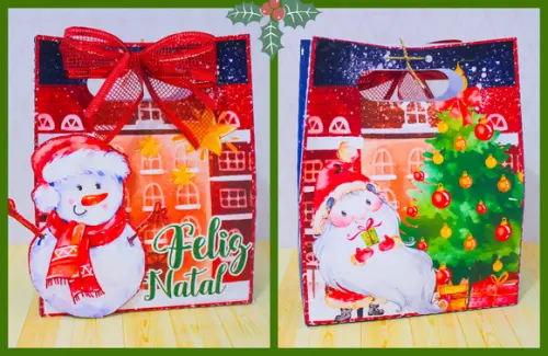 Arquivo Silhouette Sacolinhas de papel A4 para Natal.