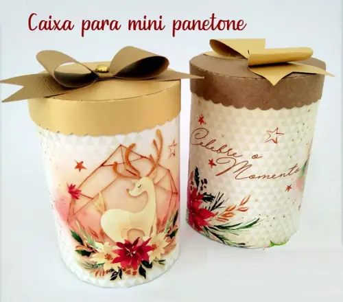 Arquivo Silhouette Caixa Mini Panetone Natal