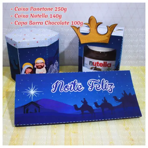 Kit 03 Arquivos de Corte Natal - Panetone, Nutell