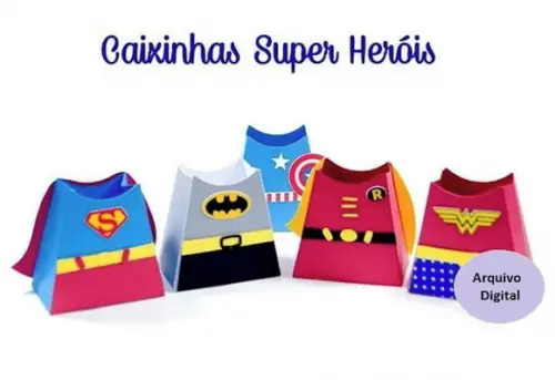 Arquivo de corte Silhouette Caixas Super Heróis