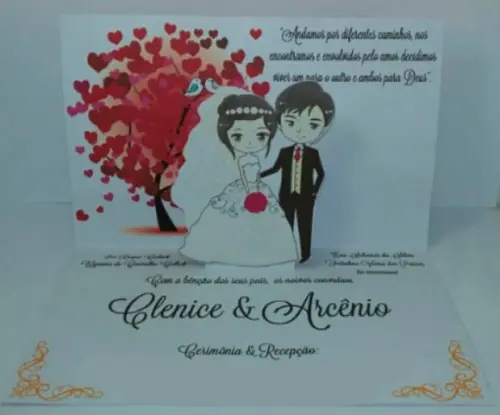 Arquivo Silhouette Convite Articulado Casamento