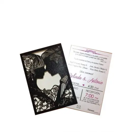 Arquivo Silhouette Convite Casamento Perfil Noivos