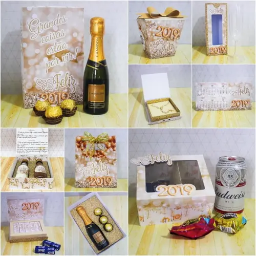 Arquivo Silhouette Kit de caixas Especial ANO NOVO Natal