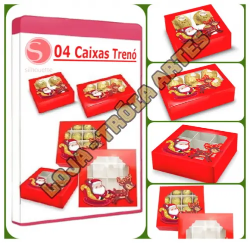 Arquivo Silhouette Kit Caixas Para Doces De Natal