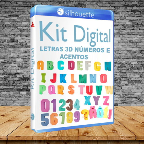 Letras e Números 3d com Acentos- Arquivo de Corte Silhouette