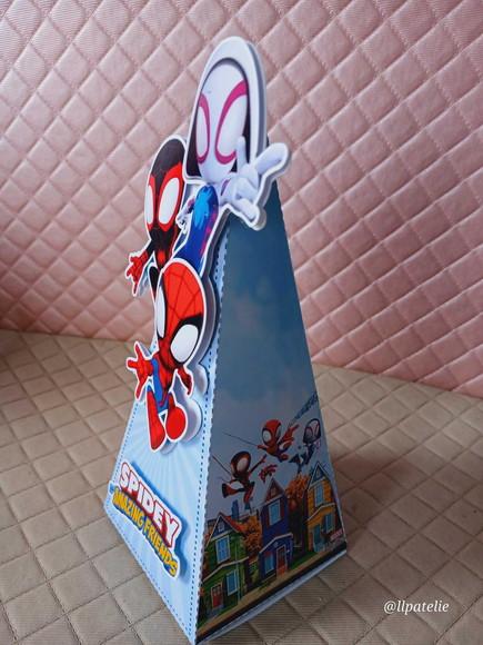 Caixa Pirâmide 3d Kit com 5 Unidades - Spidey