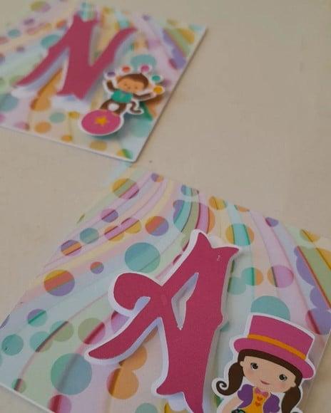 Circo Rosa Apliques para Bolo no Palito