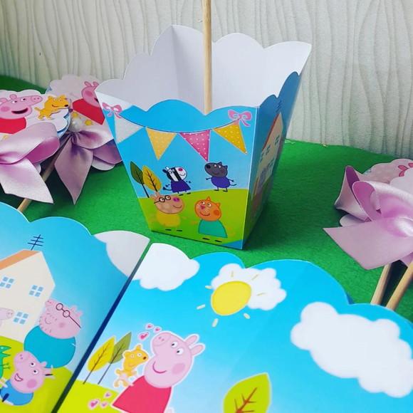 Kit 10 - Cachepô Centro de Mesa Luxo - Pepa Pig