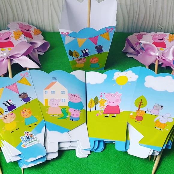 Kit 10 - Cachepô Centro de Mesa Luxo - Pepa Pig
