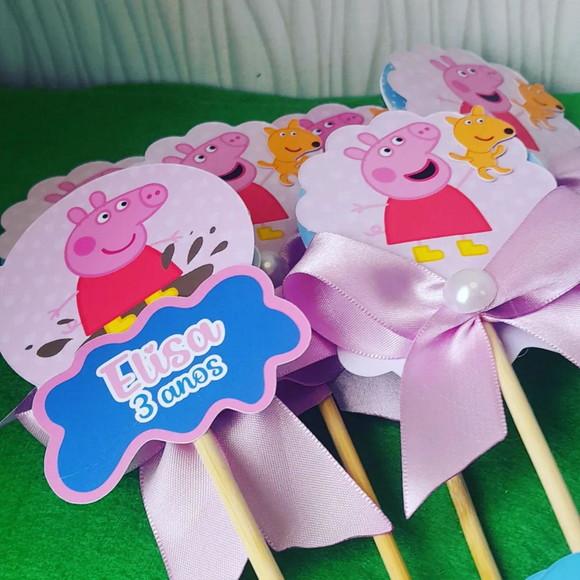 Kit 10 - Cachepô Centro de Mesa Luxo - Pepa Pig
