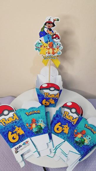 Kit 10 - Cachepo Centro de Mesa Pokémon
