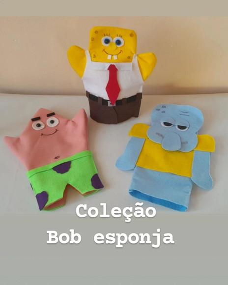 Kit 10 - Fantoche em Feltro - Bob Esponja e Amigos