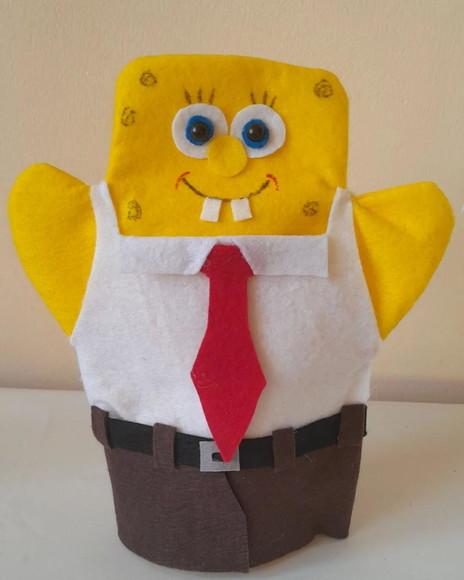 Kit 10 - Fantoche em Feltro - Bob Esponja e Amigos