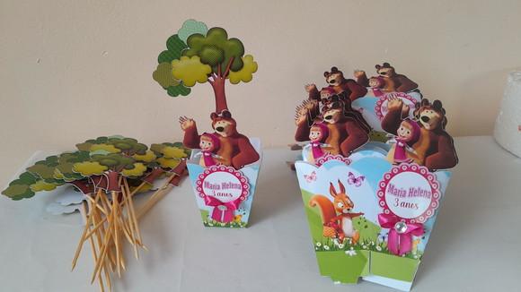 Kit 10 Cachepô Centro de Mesa - Marsha e o Urso Luxo
