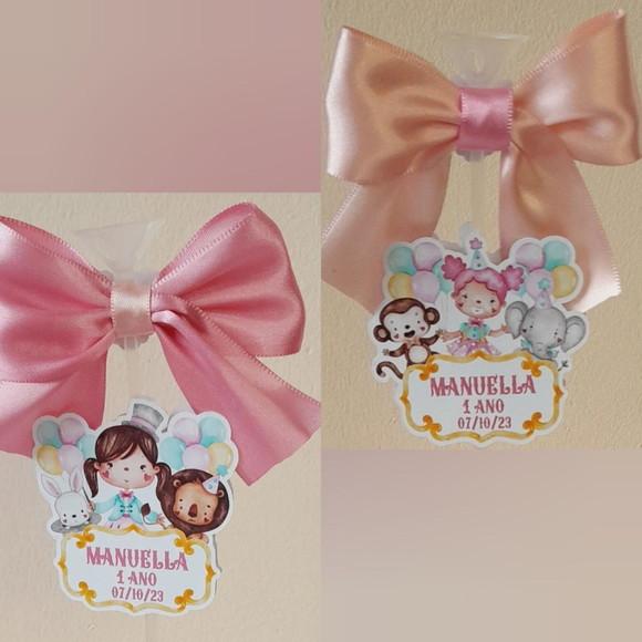 Kit 10 Cachepô Centro de Mesa Circo Rosa Luxo com Pega Balão
