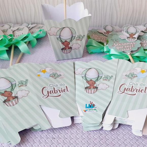 Kit 10 Cachepô Centro de Mesa Luxo - Chá de Bebê Balão Urso