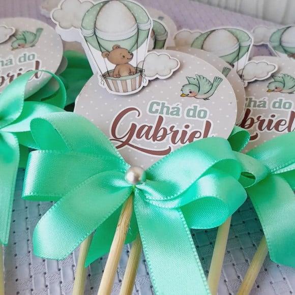 Kit 10 Cachepô Centro de Mesa Luxo - Chá de Bebê Balão Urso