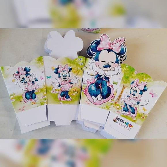 Kit 10 Cachepô Centro de Mesa Luxo - Minnie Jardim Encantado