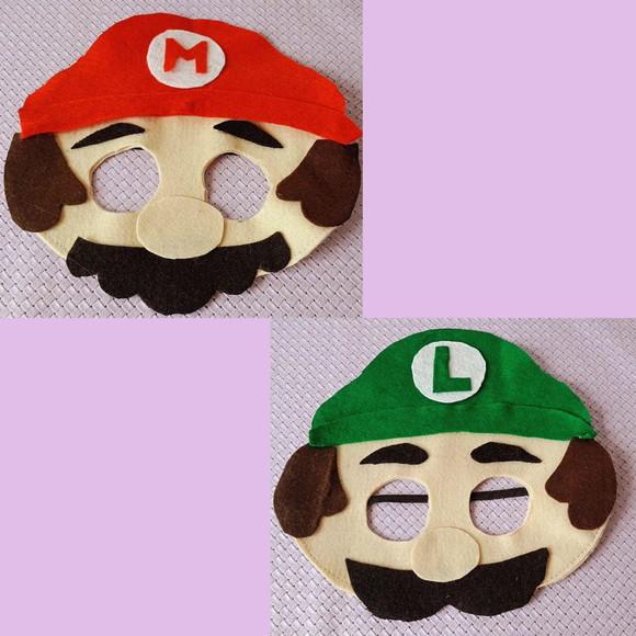 Kit 10 Máscara Super Mario em Feltro