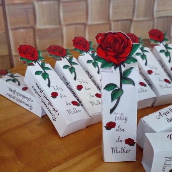 Kit 100 Porta Bis Flor Dia da Mulher ou Dia das Mães