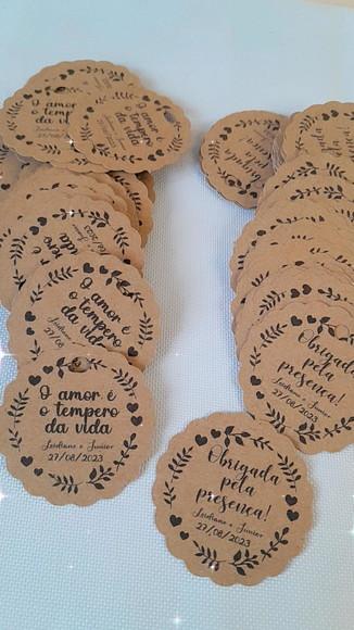 Kit 100 Tag em Papel Kraft - o Amor É o Tempero da Vida.
