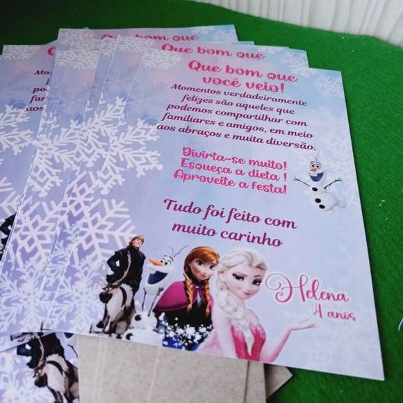 Kit 15 Display Mesa - Placa de Agradecimento Frozen