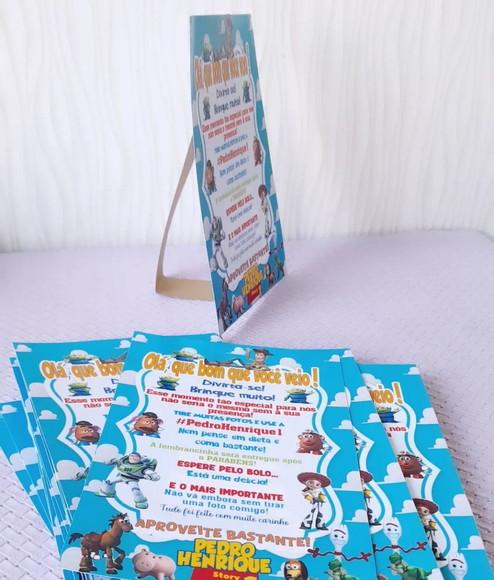Kit 15 Display Mesa - Placa de Agradecimento Toy Story