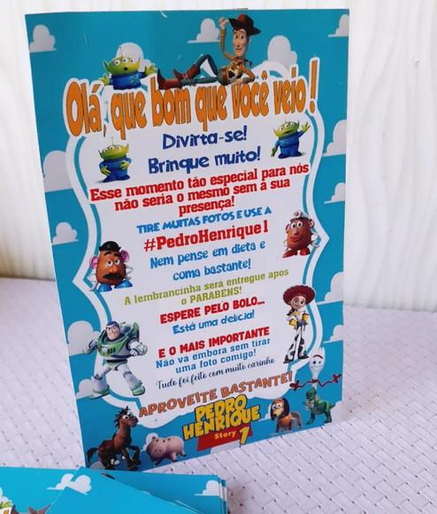 Kit 15 Display Mesa - Placa de Agradecimento Toy Story