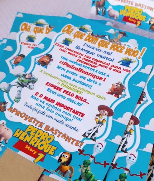Kit 15 Display Mesa - Placa de Agradecimento Toy Story