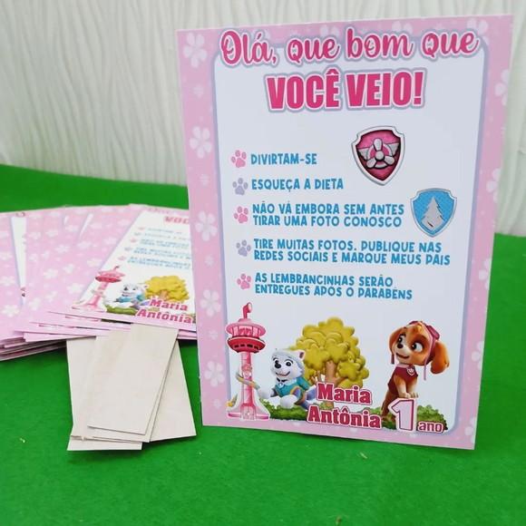 Kit 15 Display Mesa - Placa de Agradecimento Patrulha Canina