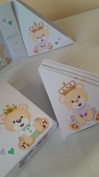 Kit 20 Porta Guardanapos- Urso Príncipe E/ou Ursa Princesa