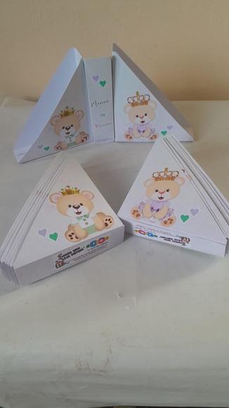 Kit 20 Porta Guardanapos- Urso Príncipe E/ou Ursa Princesa