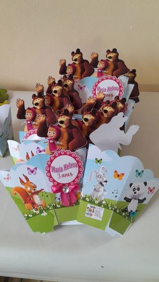 Kit 25 Cachepô Centro de Mesa - Marsha e o Urso Luxo