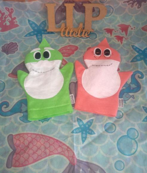 Kit com 10 Baby Shark Fantoche em Feltro