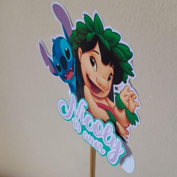 Kit com 10 Cachepô Centro de Mesa - Lilo e Stitch