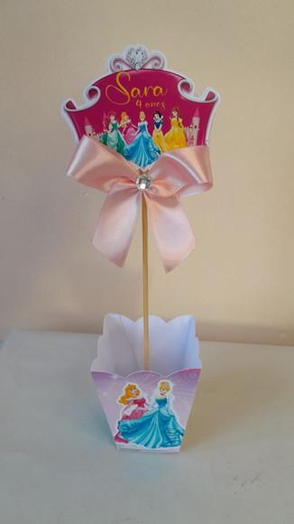 Kit com 10 Cachepô Centro de Mesa - Princesas Disney