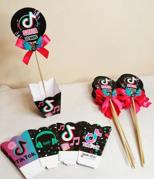 Kit com 10 Cachepô Centro de Mesa - Tik Tok