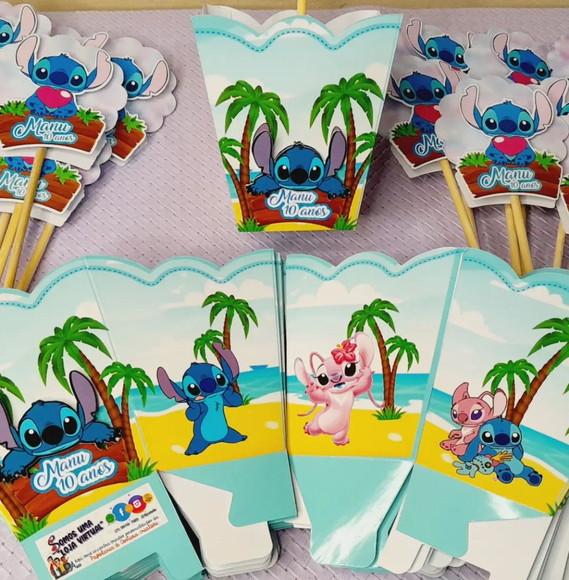 Kit com 10 Cachepô Centro de Mesa Básico - Stitch e Angel