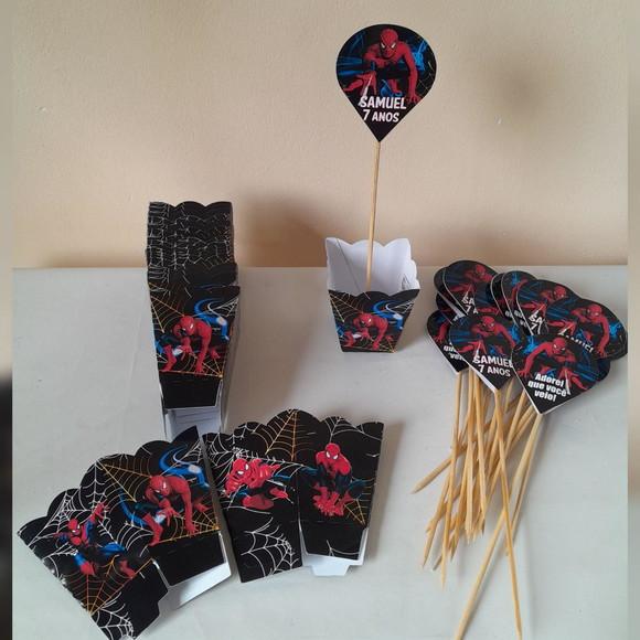Kit com 10 Cachepô Centro de Mesa Básico - Homem Aranha
